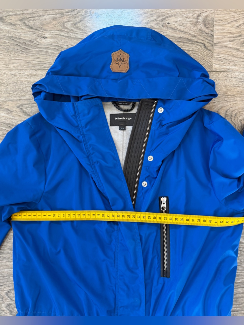 Mackage Royal Blue Hooded Raincoat - XS - Picture 4 of 6
